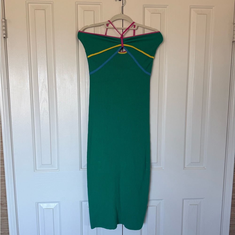 MOTHER Strapless Green Dress with Colorful Straps